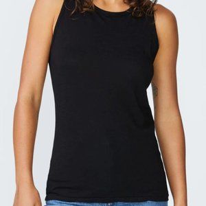 STATESIDE Supima Slub Jersey Racerback Tank - Black